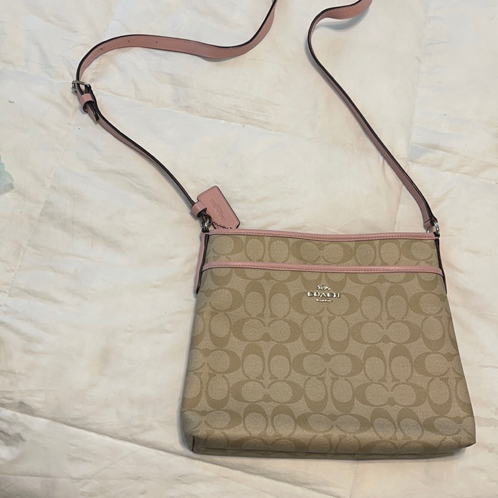 Pink Coach Crossover w/little credit card holder